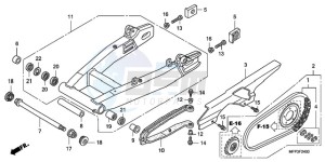 CB1300SA9 Europe Direct - (ED / ABS BCT MME TWO) drawing SWINGARM/CHAIN CASE