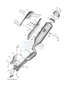 XP530 XP530D-A TMAX DX ABS (BC38) drawing EXHAUST