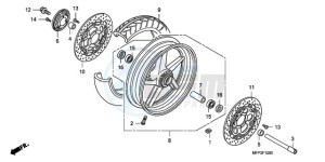 CB1300SA9 UK - (E / ABS BCT MKH MME TWO) drawing FRONT WHEEL