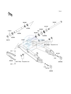 ZX 600 J [ZZR600] (J6F-J8F) J8F drawing SWINGARM