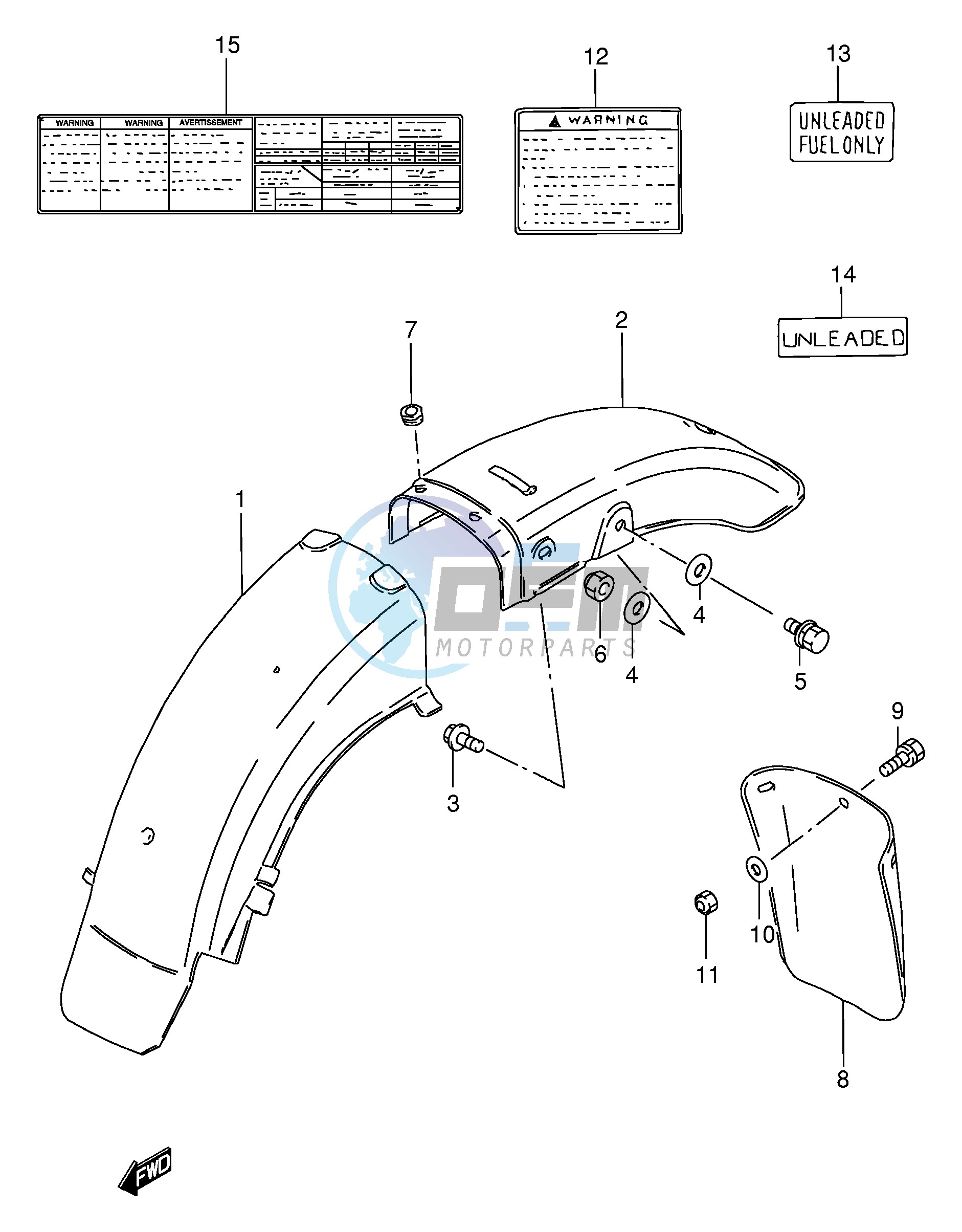 REAR FENDER (MODEL T W X)