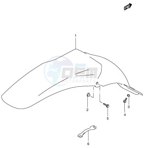 RM125 (E2) drawing REAR FENDER