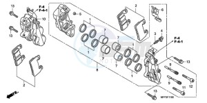 CB1300A9 UK - (E / ABS MKH MME TWO) drawing FRONT BRAKE CALIPER