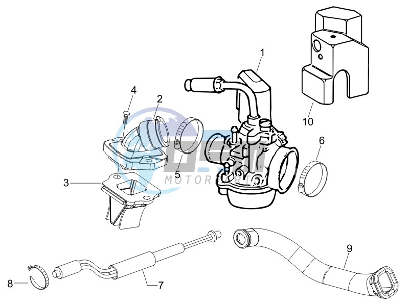 Carburettor  assembly - Union pipe