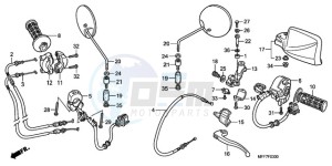 XL700V9 ED drawing HANDLE LEVER/SWITCH/CABLE