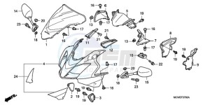 VFR800A9 UK - (E / ABS MME) drawing UPPER COWL