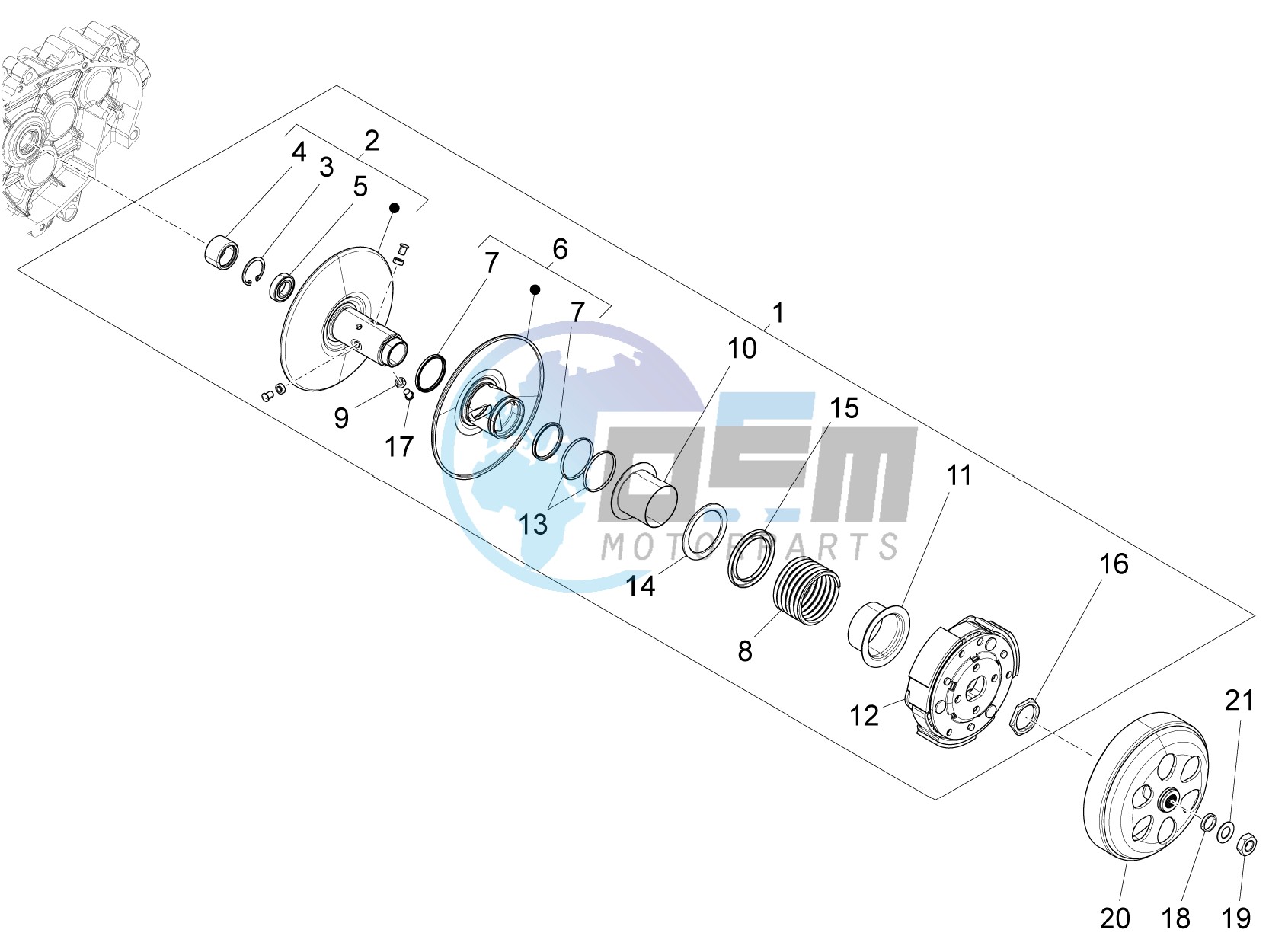 Driven pulley