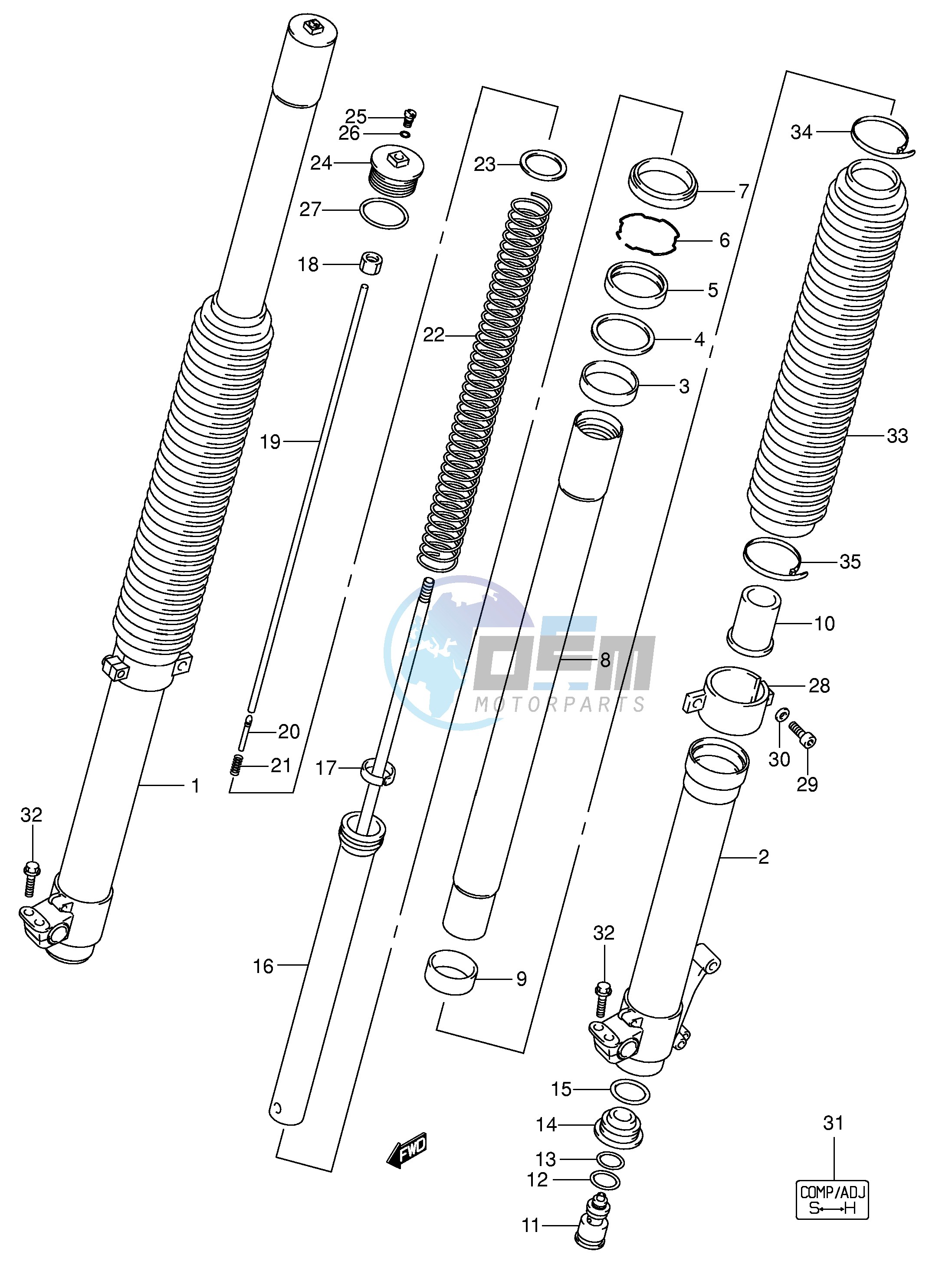 FRONT FORK DAMPER (DR-Z400EY EK1 EK2 P37)