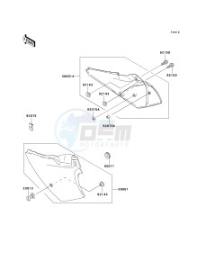 KDX 200 H (H10-H11) drawing SIDE COVERS_CHAIN COVER