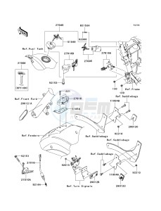 VN 900 D[VULCAN 900 CLASSIC LT] (6F-9F) D9F drawing IGNITION SWITCH_LOCKS_REFLECTORS