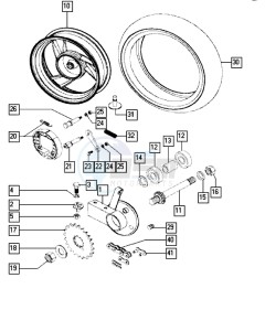 FUNTASTIC_25-45kmh_K6-K7 50 K6-K7 drawing Rear wheel