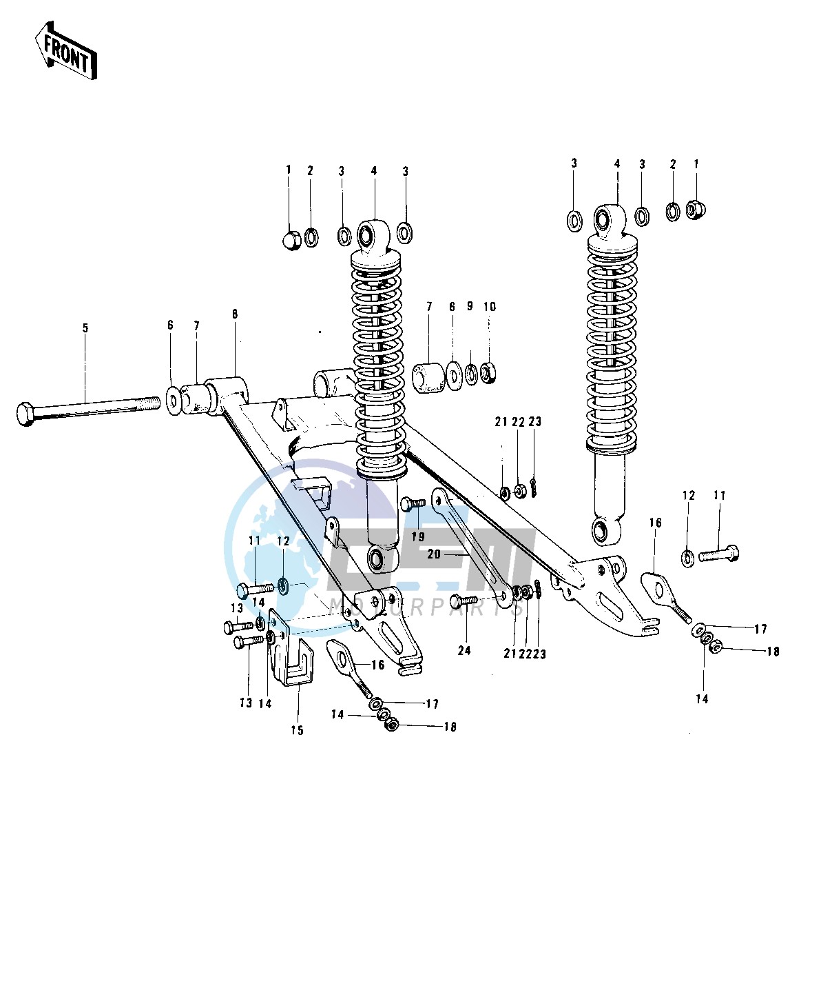 SWING ARM_SHOCK ABSORBERS -- 74-75 MC1M_MC1M-A- -