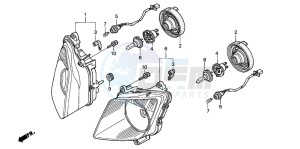 VTR1000SP VTR1000SP-1 drawing HEADLIGHT