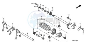 CB600FA France - (F / CMF) drawing GEARSHIFT DRUM