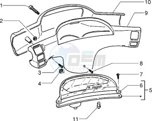 Zip 95 drawing Speedometers Kms. - handlebar cover