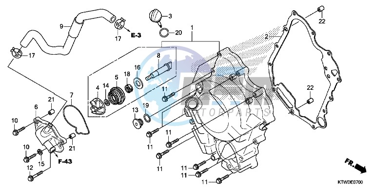 RIGHT CRANKCASE COVER/ WATER PUMP