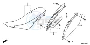 CRF250RB CRF250R ED drawing SEAT/ SIDE COVER