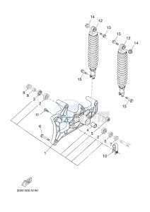 YPR125R XMAX 125 EVOLIS 125 (2DM8) drawing REAR ARM & SUSPENSION