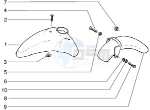 Liberty 125 drawing Front and rear mudguard