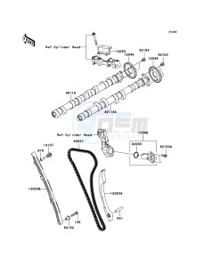 ZZR1400_ABS ZX1400DBF FR GB XX (EU ME A(FRICA) drawing Camshaft(s)/Tensioner