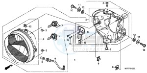 XL700VAB TRANSALP E drawing HEADLIGHT