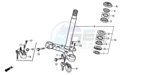 CB250P drawing STEERING STEM