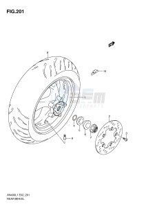 AN400 (E2) Burgman drawing REAR WHEEL (AN400L1 E19)