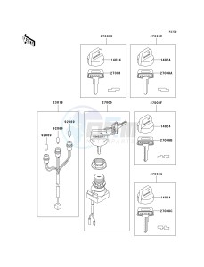 KVF 400 A [PRAIRIE 400 4X4] (A2) [PRAIRIE 400 4X4] drawing IGNITION SWITCH