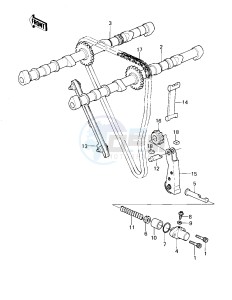 KZ 1300 A (A1-A3) drawing CAMSHAFTS_CHAIN_TENSIONER