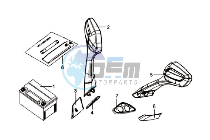 MIRRORS L / R / BATTERY