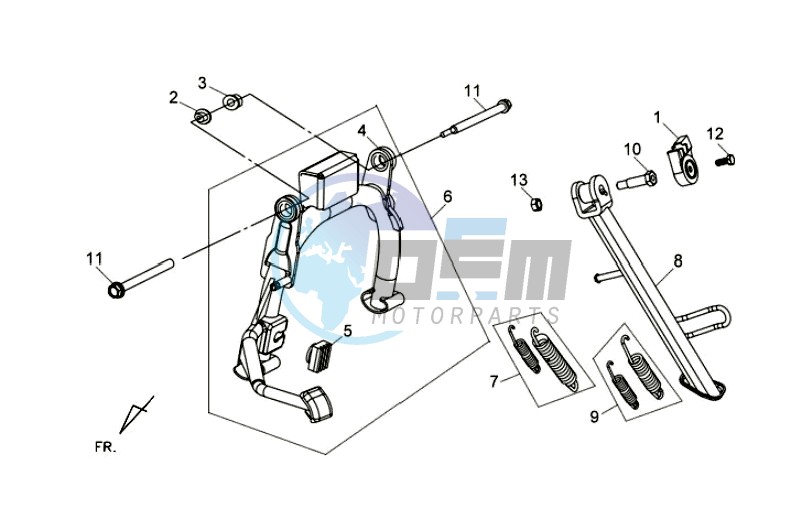 CENTRAL STAND / SIDE STAND / KICKSTARTER PEDAL