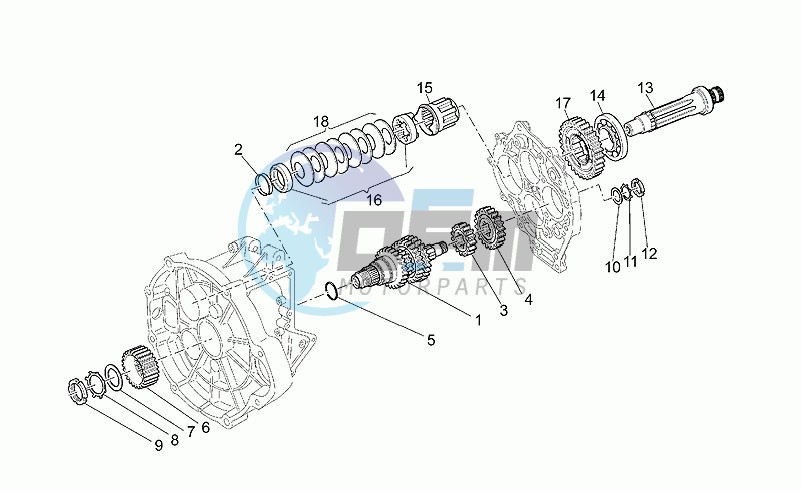 Primary gear shaft