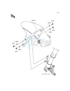 NINJA ZX-10R ZX1000JFF FR XX (EU ME A(FRICA) drawing Front Fender(s)