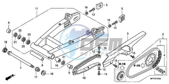 SWINGARM/CHAIN CASE