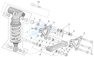 Tuono 1000 drawing Connecting rod - rear shock abs.