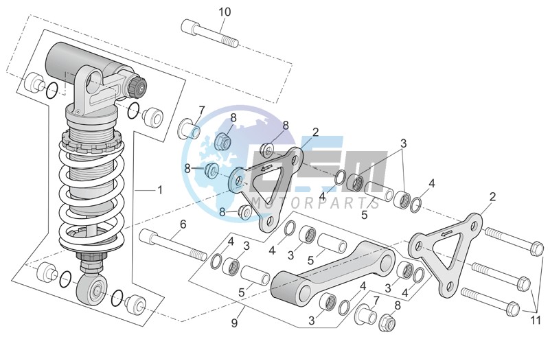 Connecting rod - rear shock abs.