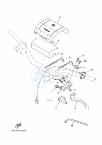 YZ125 (B4XA) drawing HANDLE SWITCH & LEVER