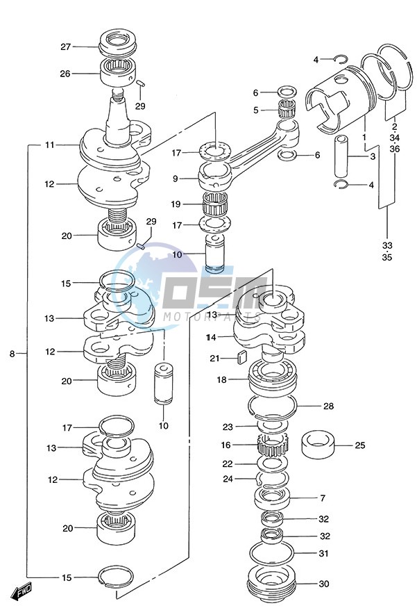 Crankshaft (1996 to 2001)