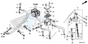 CBR500RAD CBR500R ABS UK - (E) drawing REAR BRAKE MASTER CYLINDER (ABS)