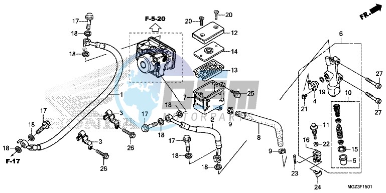 REAR BRAKE MASTER CYLINDER (ABS)