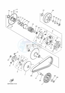 GPD125-A NMAX-125 (BALD) drawing REAR WHEEL