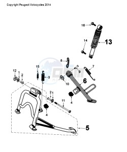 TWEET 50 V drawing REAR SHOCK AND STAND