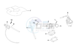 Scarabeo 50 2t (eng. Minarelli) drawing Carburettor - Oil pump