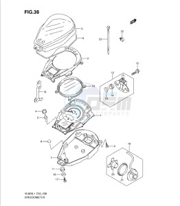 VL800 drawing SPEEDOMETER (VL800L1 E19)