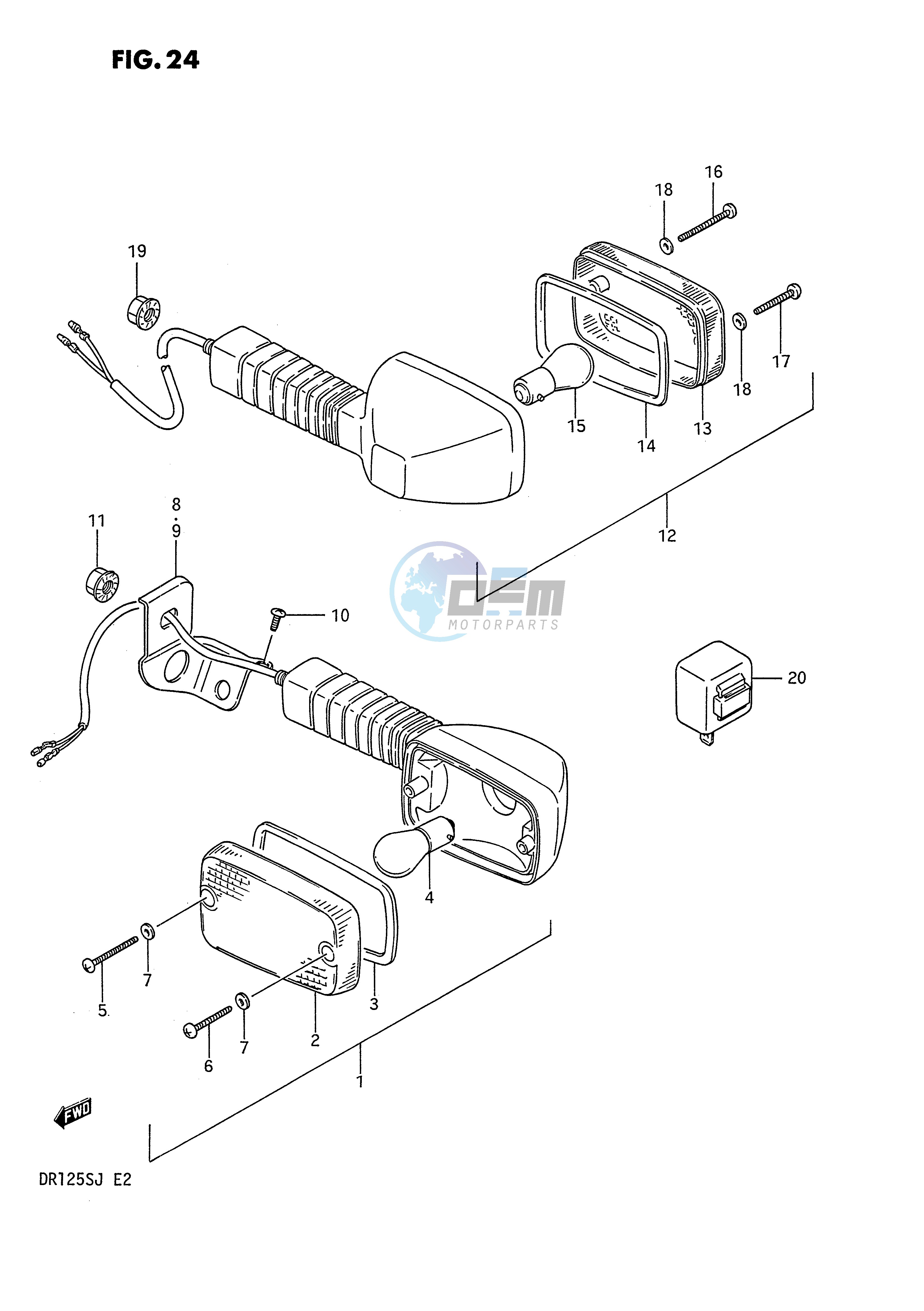 TURN SIGNAL LAMP (E2, E15, E18, E21,E70,E4 F.NO.106479~)