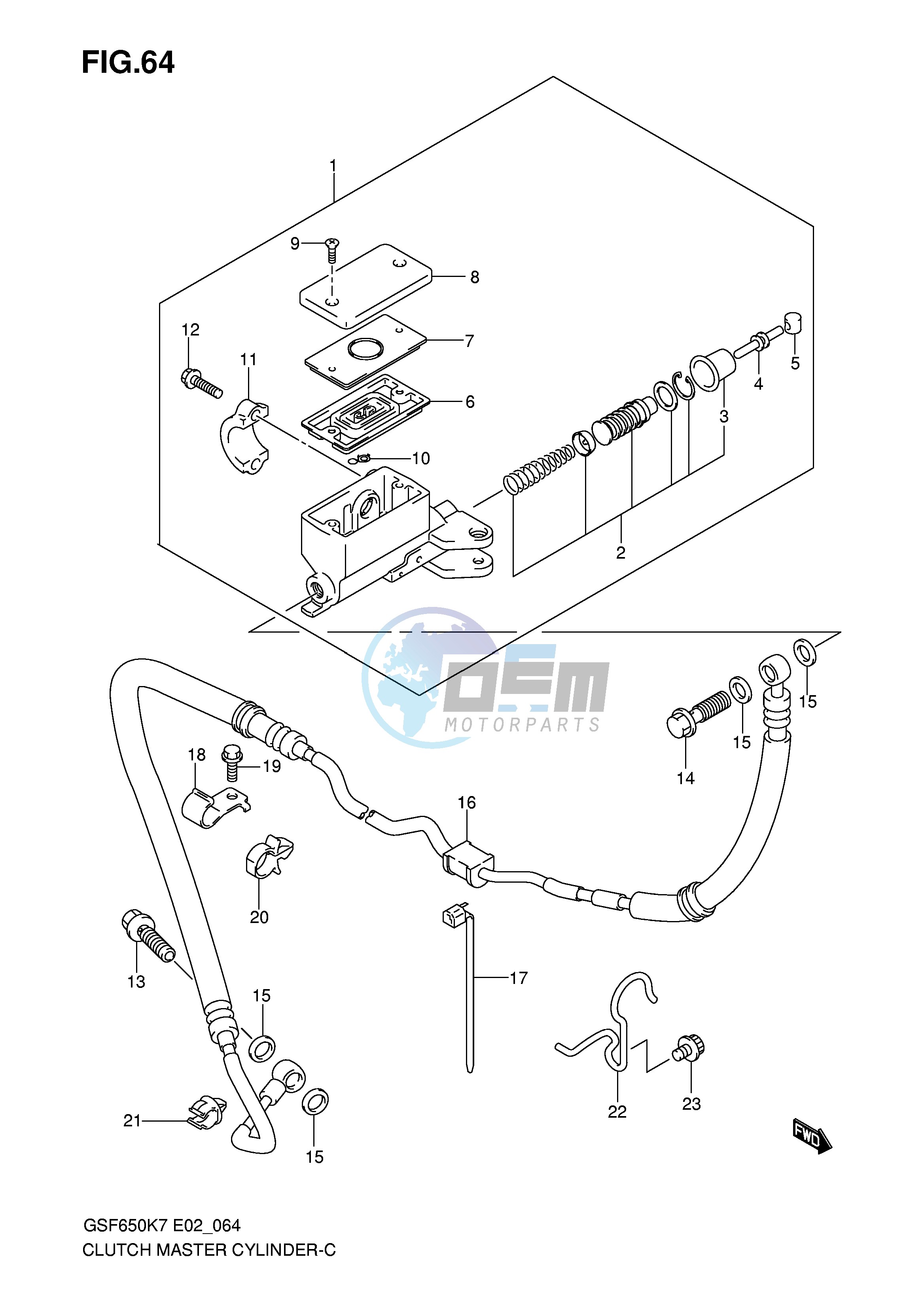 CLUTCH MASTER CYLINDER (SEE NOTE)