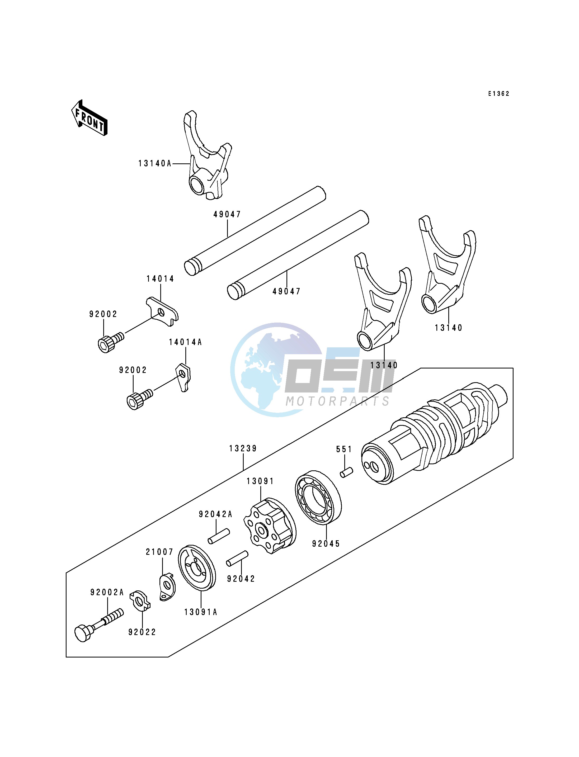 GEAR CHANGE DRUM_SHIFT FORK-- S- -