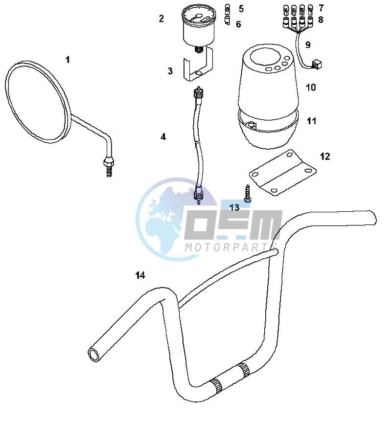 Handle bar-speedometer