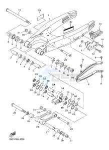 YZ250FX (B297 B298 B299 B299 B29A) drawing REAR ARM