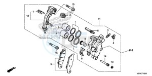 CRF450RF CRF450R Europe Direct - (ED) drawing FRONT BRAKE CALIPER